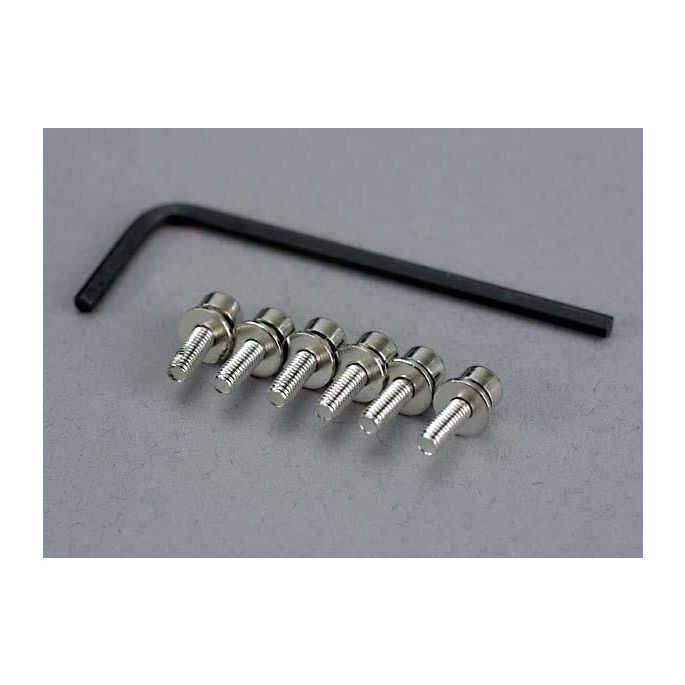 Screws, 3x10mm caphead machine (hex drive) (6)/ lockwashers, TRX3159