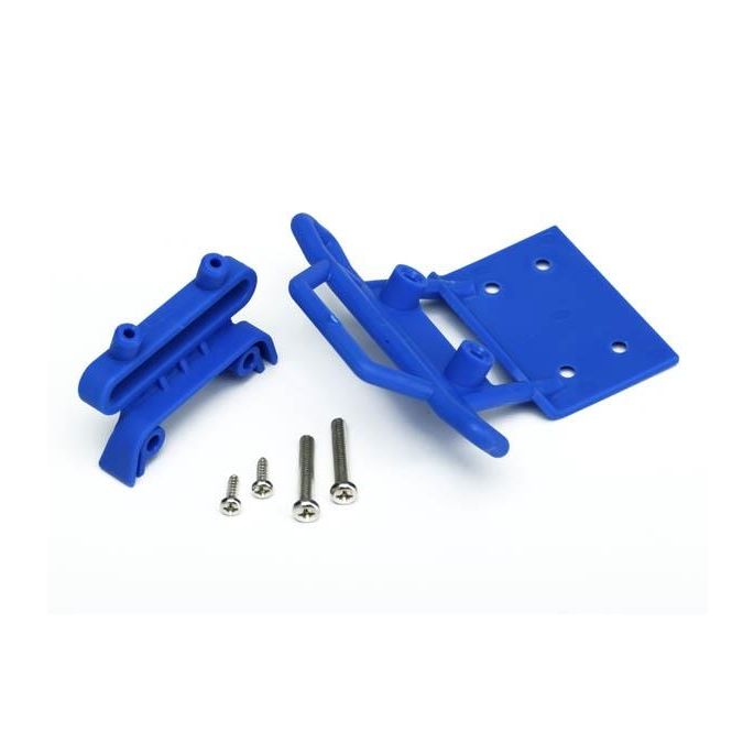 Bumper, front / bumper mount, front / 4x23mm RM (2)/ 3x10mm, TRX3621X