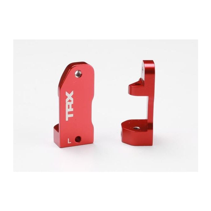 Caster blocks, 30-degree, red-anodized 6061-T6 aluminum (lef, TRX3632X