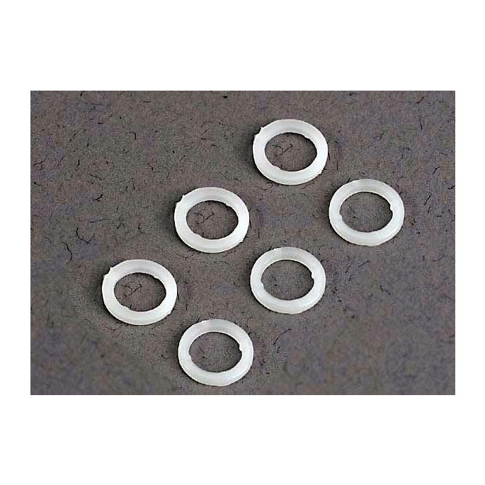 White plastic washers (5x8x1.0mm) (6), TRX3685