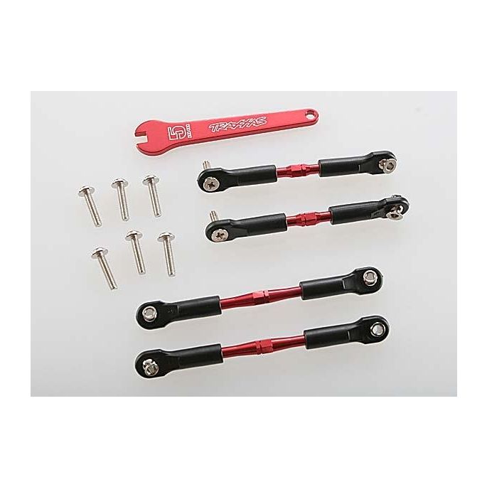 Turnbuckles, aluminum (red-anodized), camber links, front, 3, TRX3741X