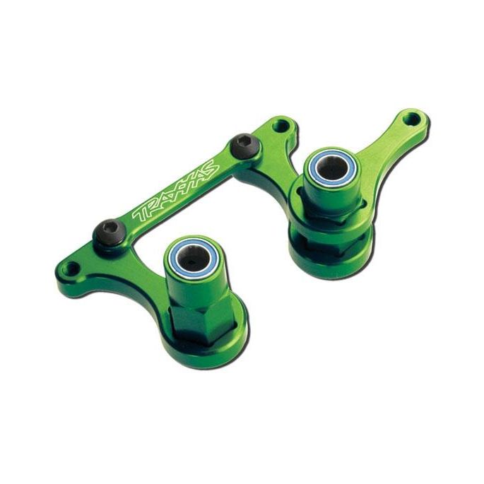 Steering bellcranks, drag link (green-anodized 6061-T6 alumi, TRX3743G