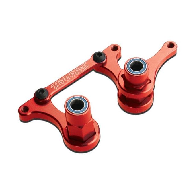 Steering bellcranks, drag link (red-anodized T6 aluminum)/ 5, TRX3743X