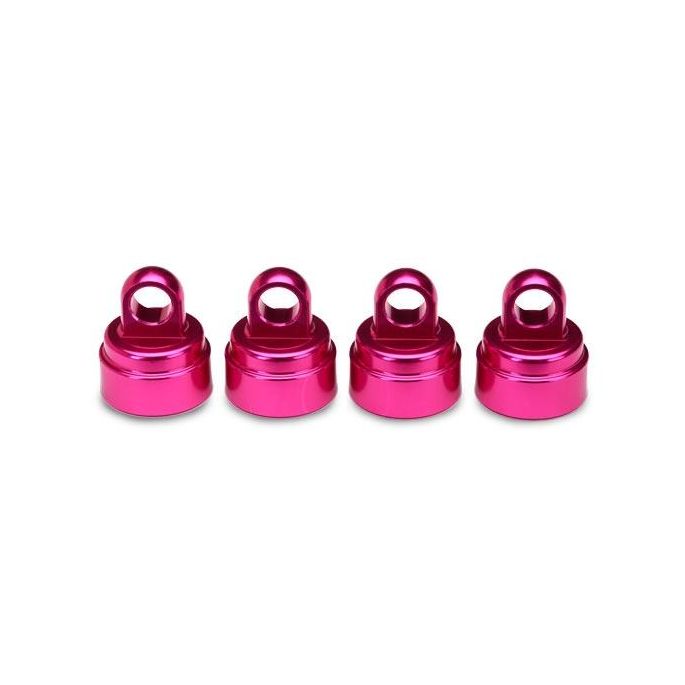 Shock caps, aluminum (Pink-an odized) (4) (fits all Ultra Sh, TRX3767P