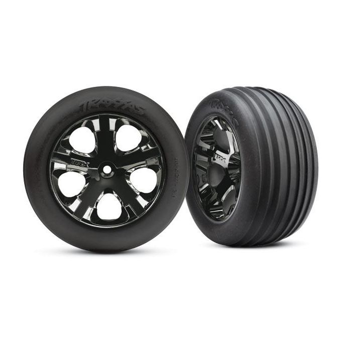 Tires & wheels, assembled, glued (2.8)(All-Star black chrome, TRX3771A