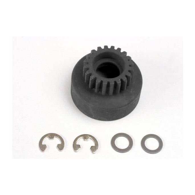 Clutch bell, (20-tooth)/ 5x8x0.5mm fiber washer (2)/ 5mm E-c, TRX4120