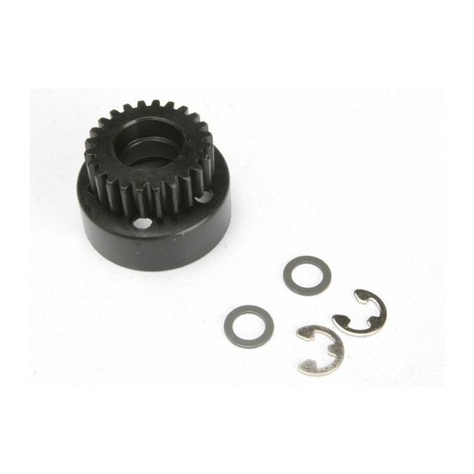 Clutch bell, (24-tooth)/ 5x8x0.5mm fiber washer (2)/ 5mm E-c, TRX4124