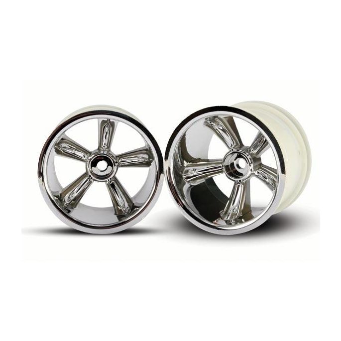 TRX Pro-Star chrome wheels (2) (rear) (for 2.2 tires), TRX4172