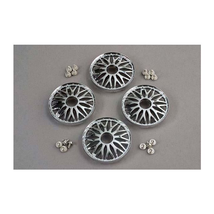 Wheel covers, BBS type (chrome) (4)/ attachment screws (12), TRX4277