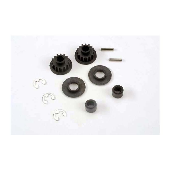 Pulley, 15-groove (2)/ axle pins (2)/ top shaft spacers (2), TRX4395