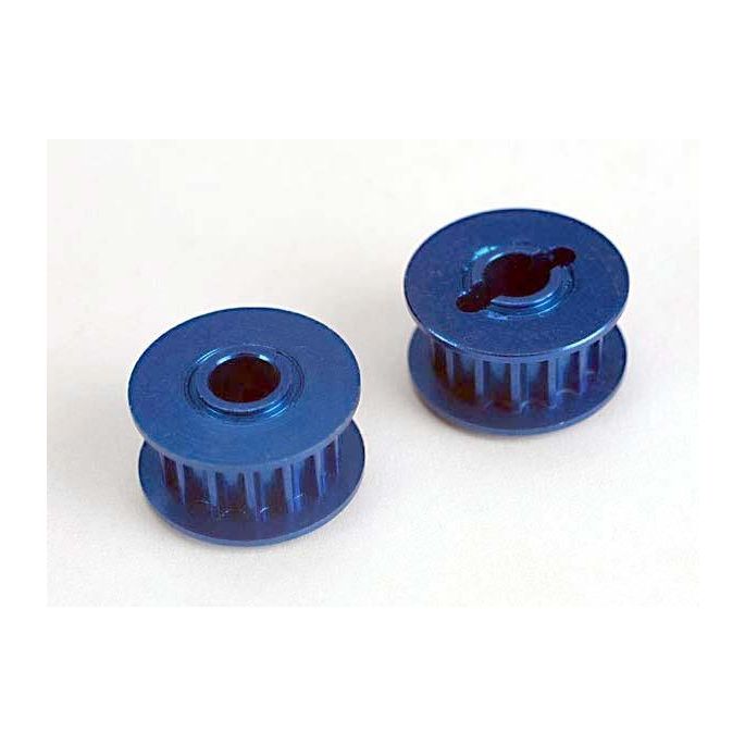 Pulleys, 15-groove (front/ rear) (blue-anodized, light-weigh, TRX4395X