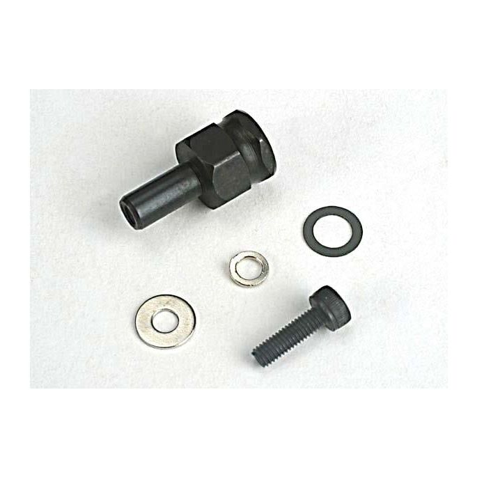 Adapter nut, clutch/ 3x10mm cap screw/washer/ split washer (, TRX4844