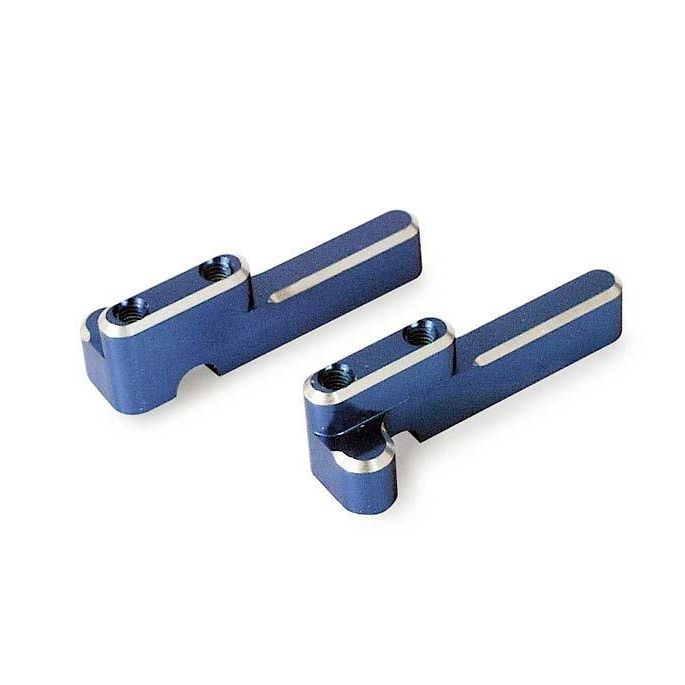 Servo mounts, steering/ shift (machined aluminum) (blue) (f&, TRX4918X