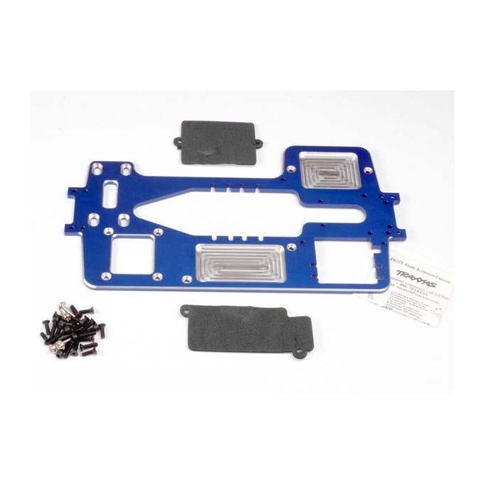 Chassis, 7075-T6 billet machined aluminum (4mm) (blue)/ hard, TRX4922X