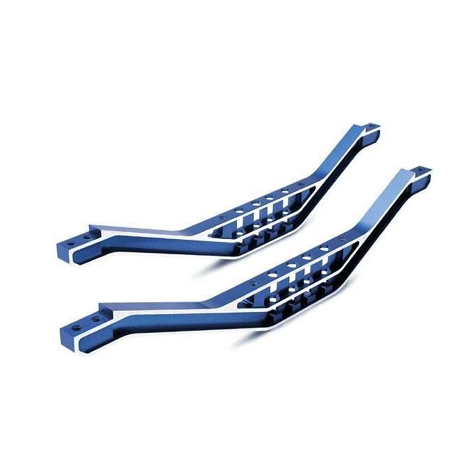 Chassis braces, lower machined 6061-T6 aluminum (blue) (2)/, TRX4923X