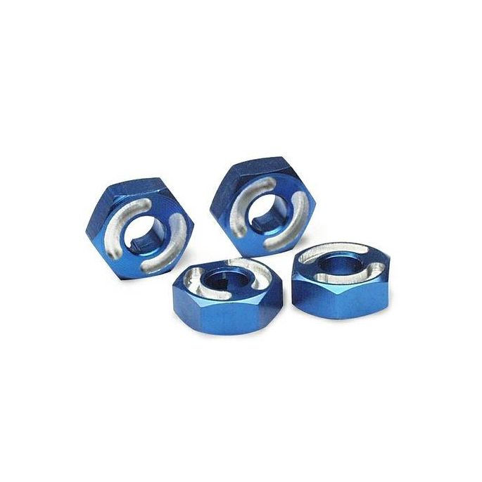 Wheel hubs, hex, 6061-T6 aluminum (blue) (4)/ axle pins (2.5, TRX4954X