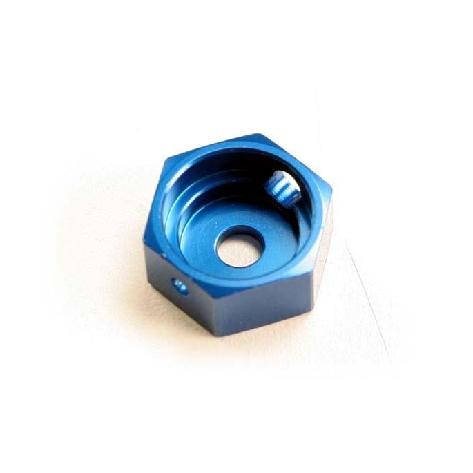 Brake adapter, hex aluminum (blue) (for T-Maxx steel constan, TRX5165