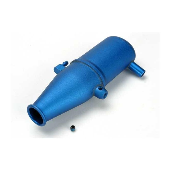 Tuned pipe, aluminum, blue-anodized (dual chamber with press, TRX5342