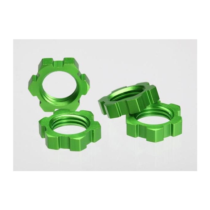 Wheel nuts, splined, 17mm (green-anodized) (4), TRX5353A