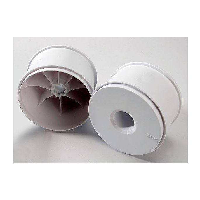 Wheels, dished 3.8 (white) (2) (use with 17mm splined wheel, TRX5371