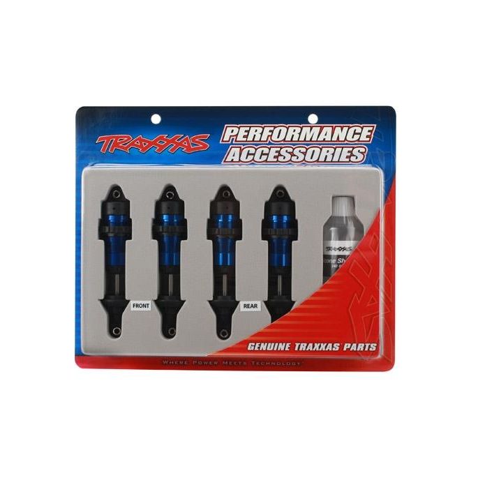 Shocks, GTR aluminum, blue-anodized bodies with TiN shafts (, TRX5460A