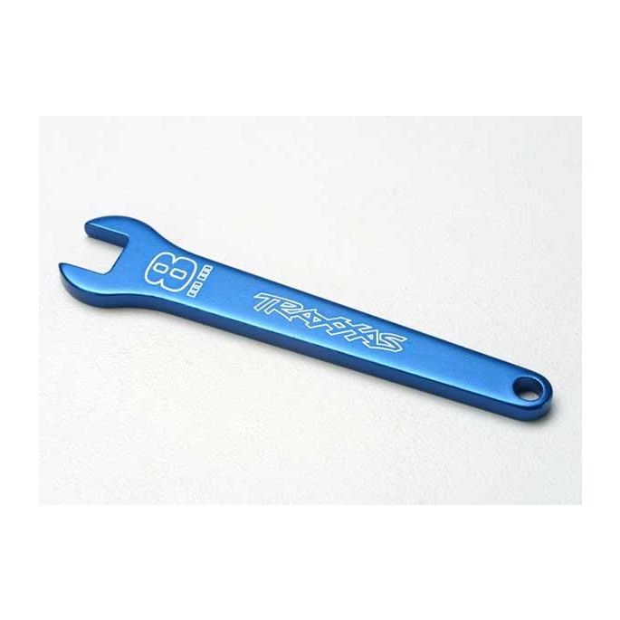 Flat wrench, 8mm (blue-anodized aluminum), TRX5478