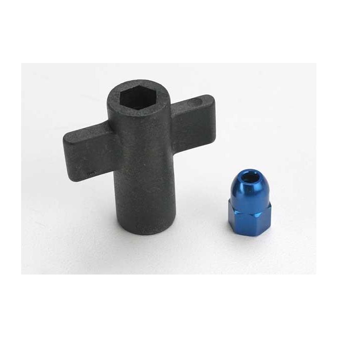 Antenna crimp nut, aluminum (blue-anodized)/ antenna nut too, TRX5526