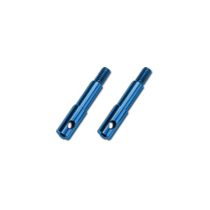 Wheel spindles, front, 7075-T6 aluminum, blue-anodized (left, TRX5537X