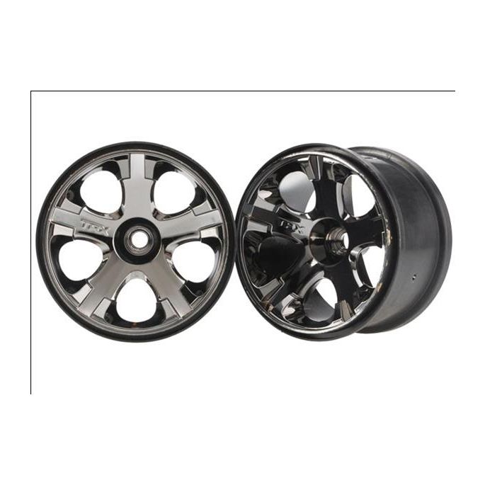 Wheels, All-Star 2.8 (black chrome) (nitro front) (2), TRX5577A