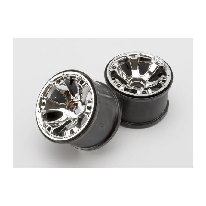 Wheels, Geode 3.8 (chrome) (2) (use with beadlock-style side, TRX5671