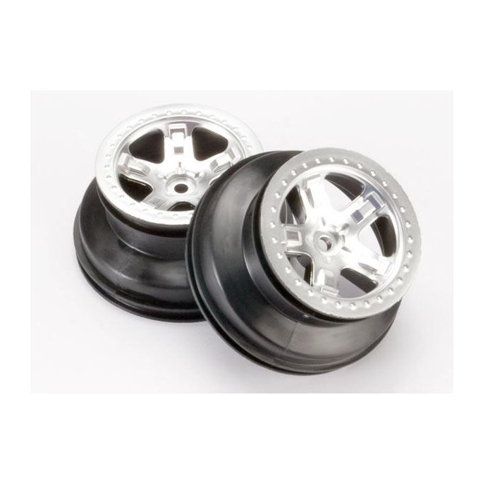 Wheels, SCT satin chrome, beadlock style, dual profile (2.2, TRX5872