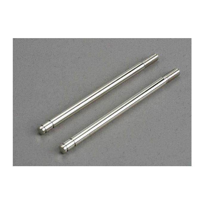 Shock shafts, steel, chrome finish (front) (2), TRX6096