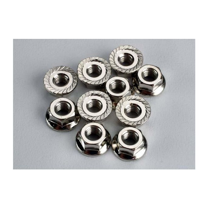 Nuts, 4mm flanged (10), TRX6135