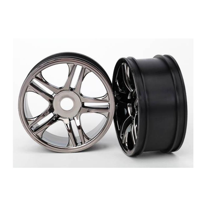 Wheels, split-spoke (black chrome) (rear) (2), TRX6476