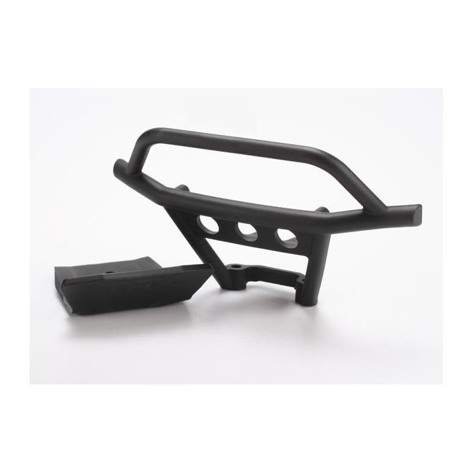 Bumper, front/ skidplate, front (black), TRX6735