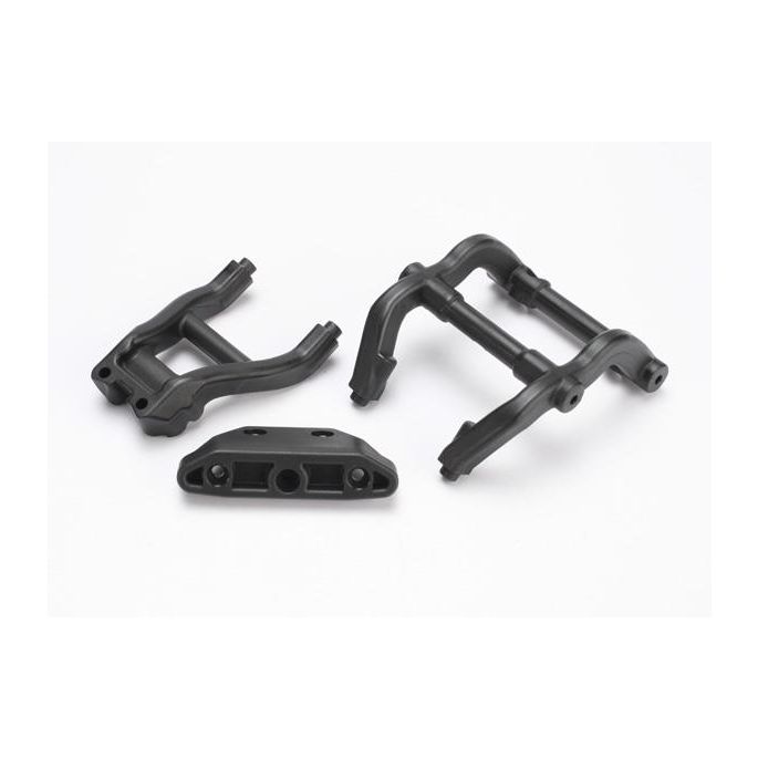 Wheelie bar mounts/ rear skidplate (black), TRX6777