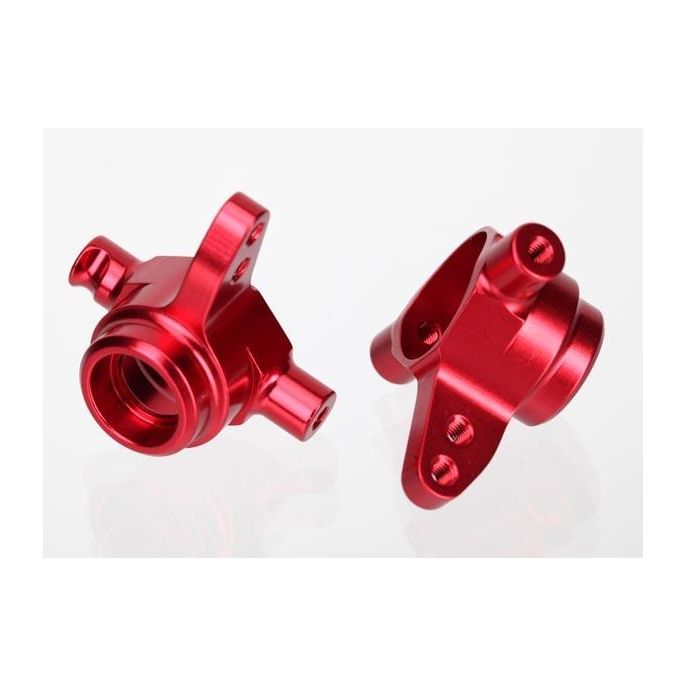 Steering blocks, 6061-T6 aluminum, left & right (red-anodize, TRX6837R