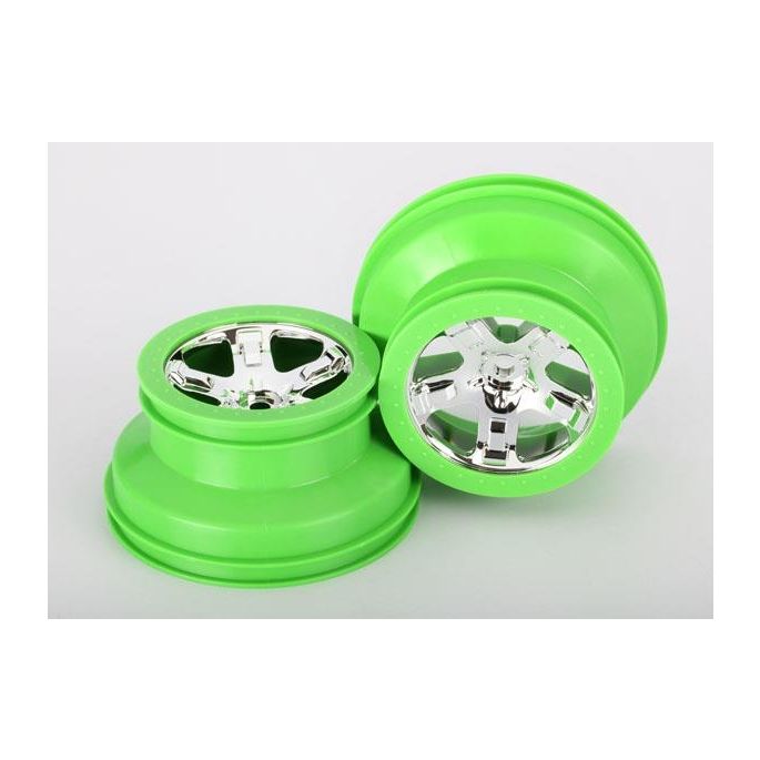 Wheels, SCT, chrome, green beadlock style, dual profile (2., TRX6875