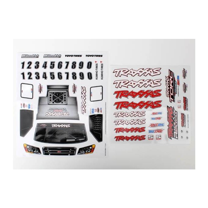 Decal sheets, 1/16 Slash 4WD team truck, TRX7013X