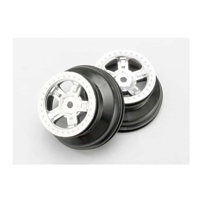 Wheels, SCT satin chrome, beadlock style, dual profile (1.8, TRX7072