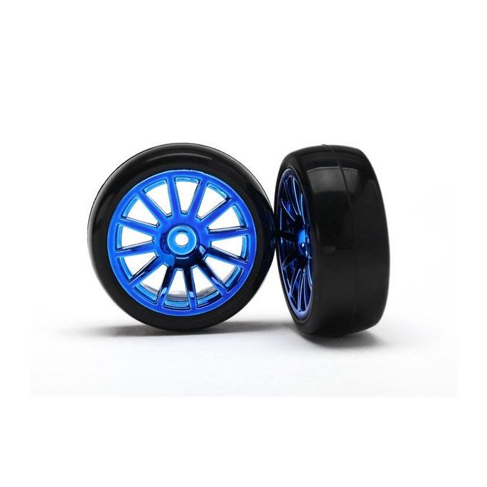 12-Sp Blue Wheels, Slick Tires Tires & W, TRX7573R