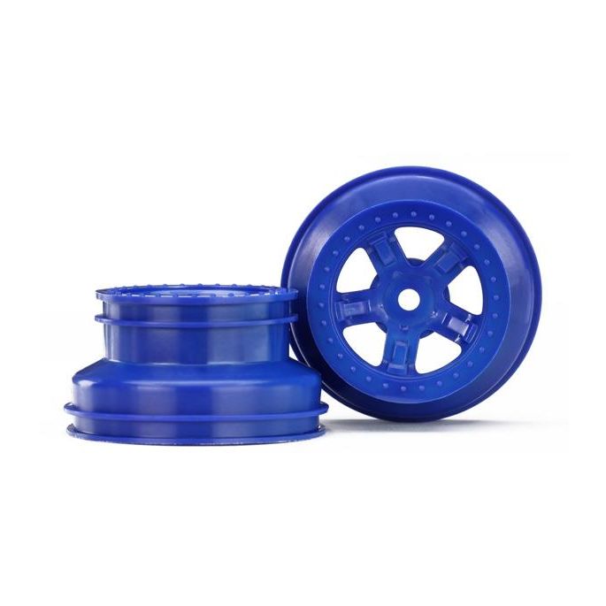 Wheels, SCT blue, beadlock stye, dual profile (1.8' inner, 1, TRX7673