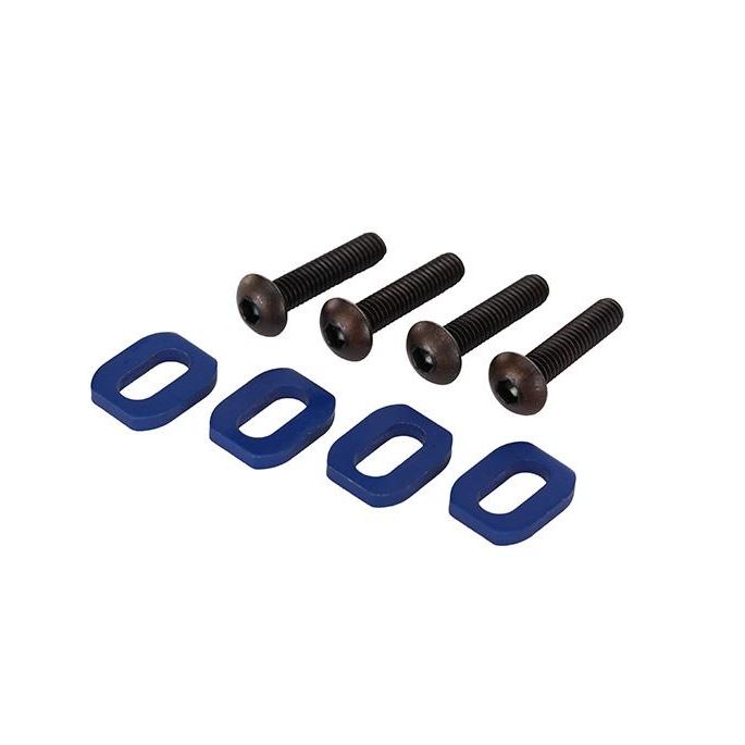 Wheel nuts, splined, 17mm, serrated (blue-anodized) (4), TRX7759