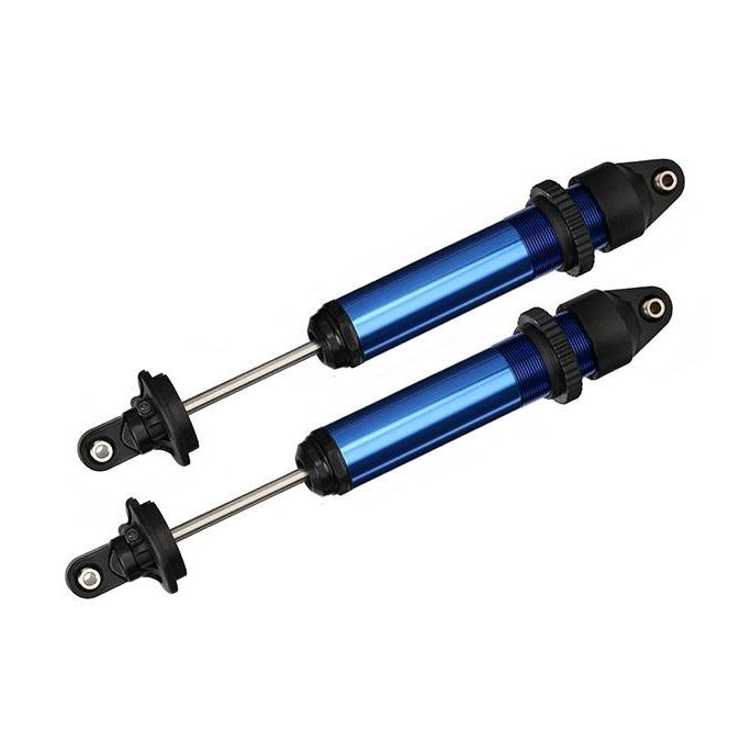 Shocks, GTX, aluminum, blue-anodized (fully assembled w/o sp, TRX7761