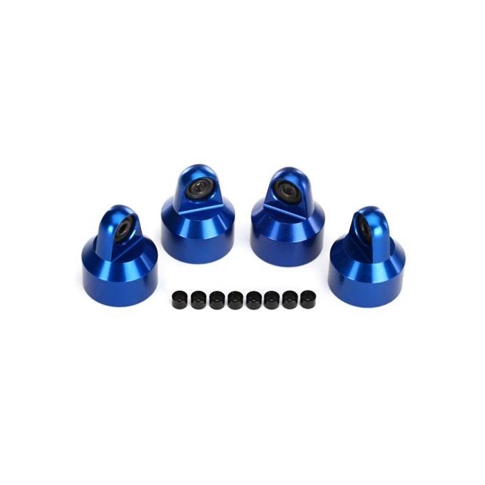 Shock caps, GTX shocks/ springaluminum (blue) (4) spacers(8), TRX7764A