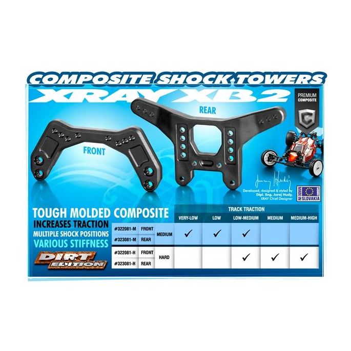 COMPOSITE SHOCK TOWER REAR - HARD, X323081-H