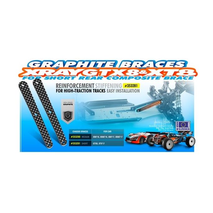 GT GRAPHITE BRACES FOR REAR COMPOSITE BRACE - SET, X353281