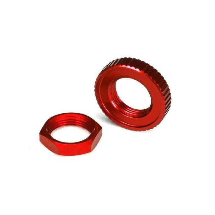 Servo saver nuts, aluminum, red-anodized (hex (1) serrated, TRX8345R