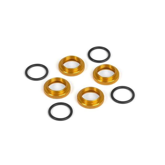 Shock Adj. Nut Alu + O-Ring - Orange (4), X308040-O