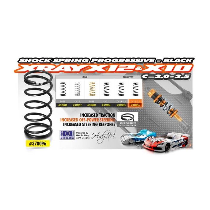 SHOCK SPRING PROGRESSIVE C=2.0-2.5 - BLACK - 2 DOTS, X378096
